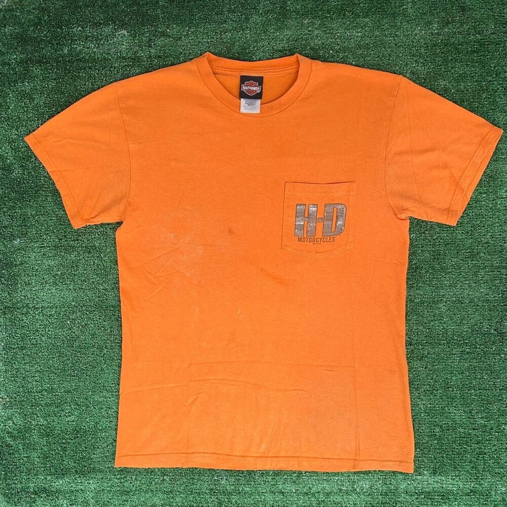 Vintage Y2K Harley Davidson Shirt Metallic Logo Biker Tee